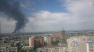 Столб дыма в Новосибирске