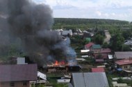 A major fire in the Oktyabrsky district of Novosibirsk