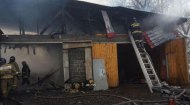 A major fire at one HUNDRED in the village of Pasha