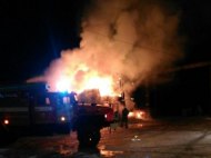 A major fire occurred in the village of Krivodanovka near Novosibirsk