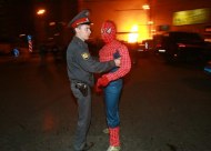 Firefighters rescued spider-man from fire