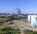 Столб черного дыма над Новосибирском